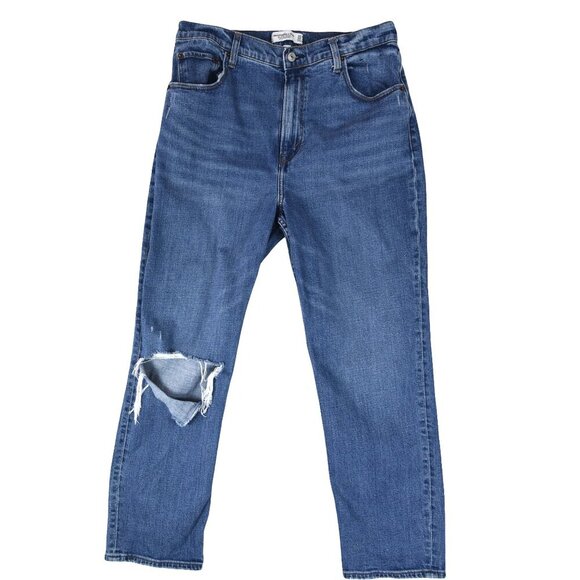 Abercrombie and Fitch Ankle straight ultra high rise jeans 32 /14 Curve Love - Picture 2 of 10